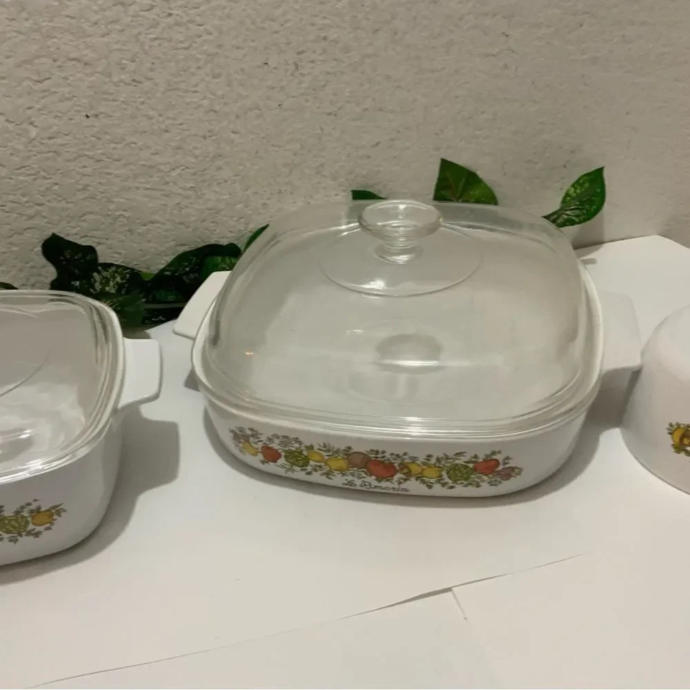 Set 3 RARE Corning Ware Le Romarin‎ Casserole Dish A-10-B l’echalotte le persil
